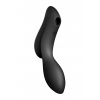 Подвійний вібратор із вакуумною стимуляцією SATISFYER CURVY TRINITY 2 чорний