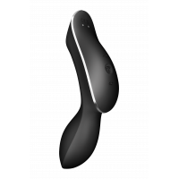 Подвійний вібратор із вакуумною стимуляцією SATISFYER CURVY TRINITY 2 чорний