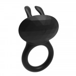 Ерекційне віброкільце Every Night Toys Diamond The Duke з вушками для клітора, чорне