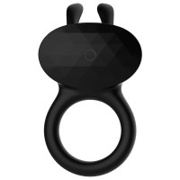 Эрекционное виброкольцо Every Night Toys Diamond The Duke с ушками для клитора, черное