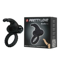 Ерекційне віброкільце Pretty Love, чорне, силікон