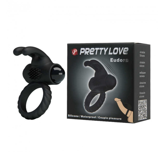 Ерекційне віброкільце Pretty Love, чорне, силікон