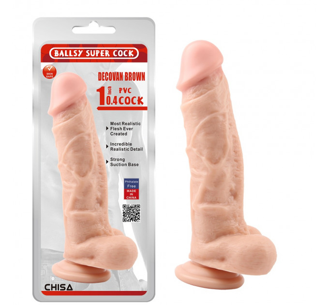 Фаллоимитатор с яичками на присоске Chisa Ballsy Super Cock, телесный