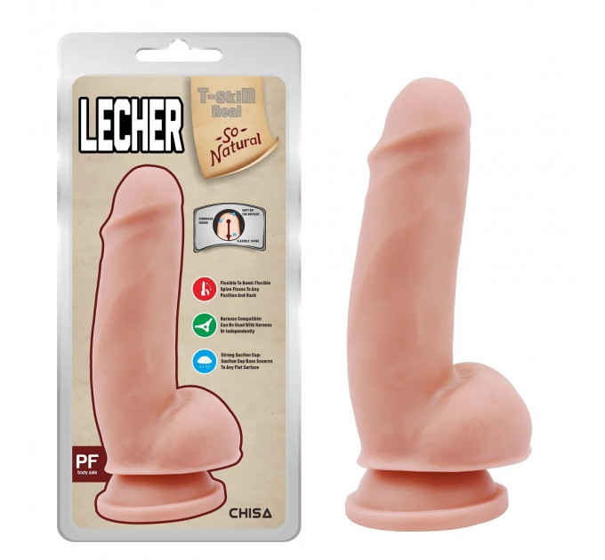 Фаллоимитатор на присоске Chisa T-skin ReaL Lecher Flesh с хребтом