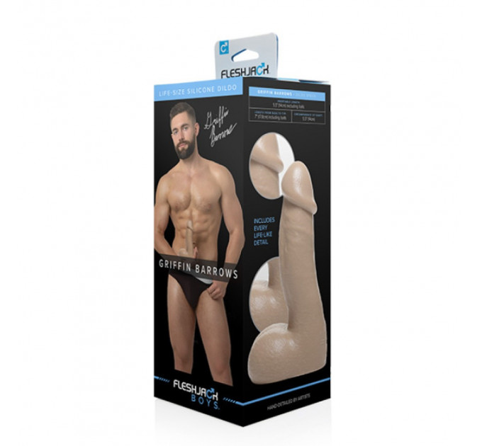 Фаллоимитатор с мошонкой реалистичный Fleshjack Boys Griffin Barrows Silicone Dildo (RP), телесный