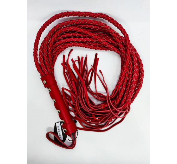 Флоггер натуральная кожа DS Fetish Leather flogger red