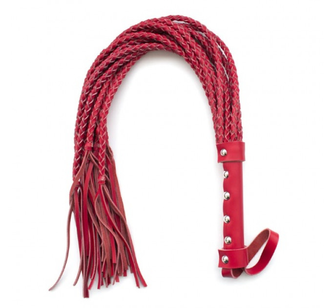 Флоггер натуральная кожа DS Fetish Leather flogger red