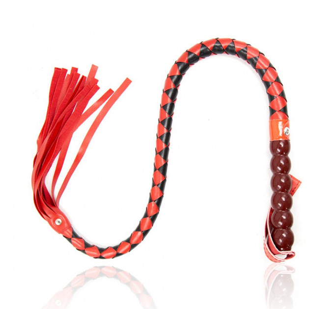 Флоггер DS Fetish Mahogany flogger dark red/black/red