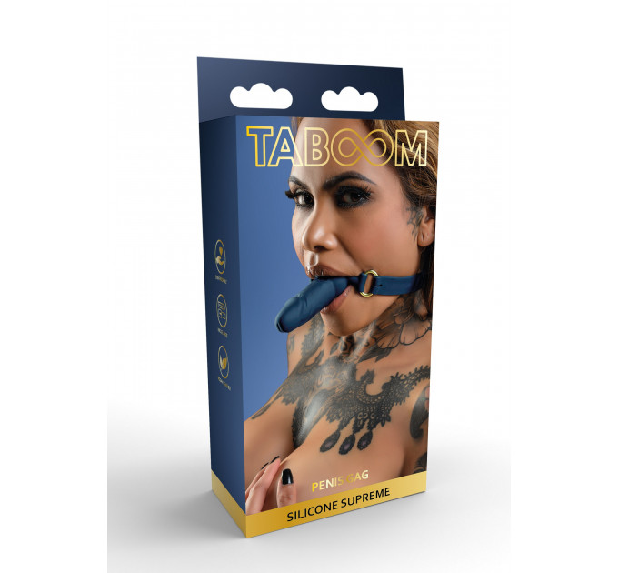 Кляп-шарик в виде пениса Taboom Silicone Supreme, синий