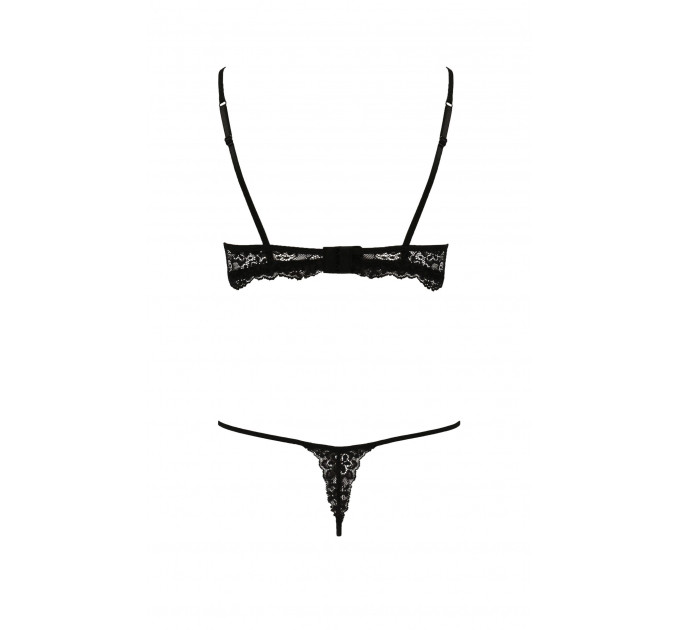 Комплект белья с декоративным элементом VERONIQUE SET black S/M - Passion