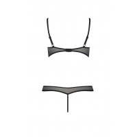Комплект білизни з відкритим доступом HEIDI SET WITH OPEN BRA black S/M - Passion