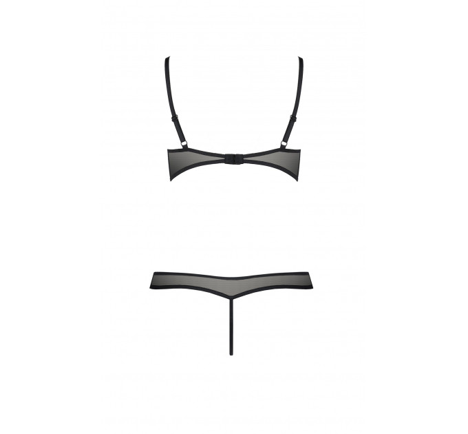 Комплект белья с открытым доступом HEIDI SET WITH OPEN BRA black S/M - Passion