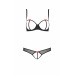 Комплект белья с открытым доступом HEIDI SET WITH OPEN BRA black S/M - Passion