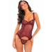 Комплект боди и стринги Rene Rofe Grand Finale, кружевное, бордовый, S/M