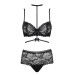Комплект кружевного белья Obsessive RAQUELIA с чокером, черный, L/XL