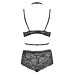Комплект кружевного белья Obsessive RAQUELIA с чокером, черный, L/XL