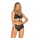 Комплект кружевного белья Obsessive RAQUELIA с чокером, черный, L/XL