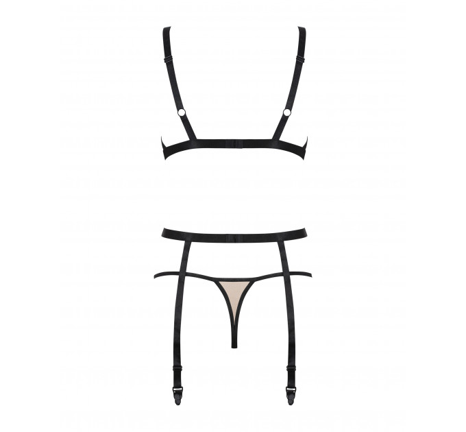 Комплект с поясом для чулок Obsessive Nudelia set L/XL