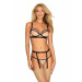 Комплект с поясом для чулок Obsessive Nudelia set L/XL