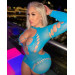 Кружевное платье с длинным рукавом и вырезами Leg Avenue Tur Blue O\S