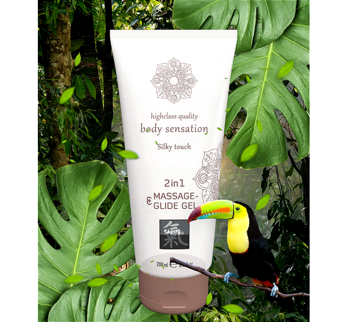 Лубрикант и массажное масло 2 в 1 SHIATSU Massage-& Glide gel 2in1 Silky touch, 200 мл