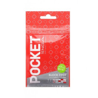 Мини мастурбатор нереалистичный Tenga Pocket Block Edge, с рельефом, белый