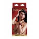 Наручники с карабинами Taboom красные, золотистая фурнитура