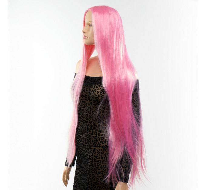 Парик длинный Fetish Hair розовый, 100 см