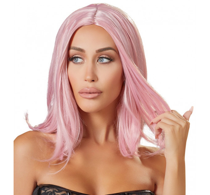 Парик боб-каре Cottelli Collection без челки, розовый
