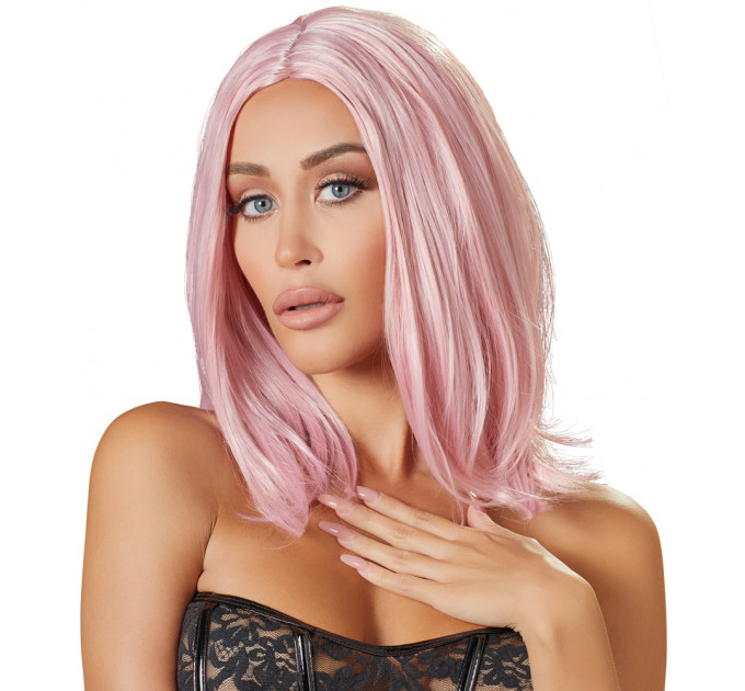 Парик боб-каре Cottelli Collection без челки, розовый