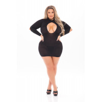 Сукня Pink Lipstick Lingerie з відкритою спиною та глибоким декольте, чорна, PLUS SIZE