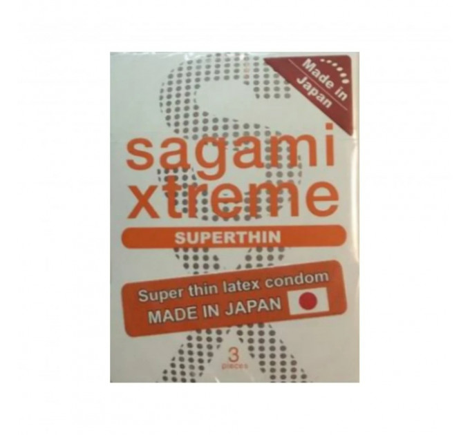 Супертонкі латексні презервативи Sagami Xtreme Superthhin (ціна за упаковку, 3 шт.)