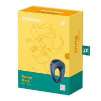 Ерекційне рельєфне віброкільце Satisfyer Power Ring синє