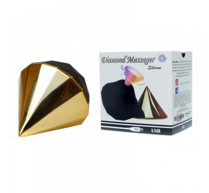 Вакуумный стимулятор клитора Diamond Air Massager USB 7 Function золотий