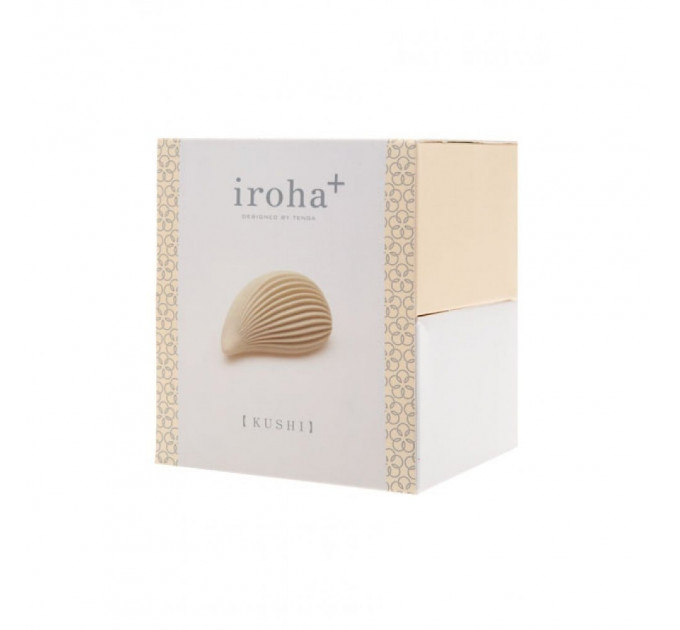 Вибратор для клитора в форме ракушки Iroha+ Kushi от Tenga, медицинский силикон, бежевый