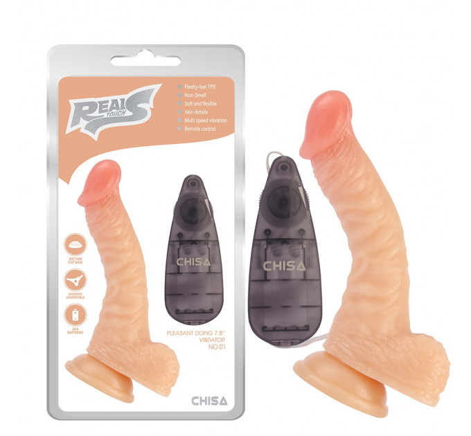 Вибратор реалистичный с пультом управления Chisa Real Touch S, бежевый