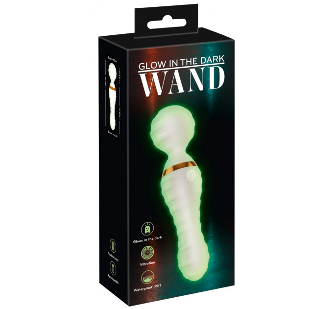 Вибратор микрофон рельефный You2Toys GITD Wand Vibrator, светится в темноте