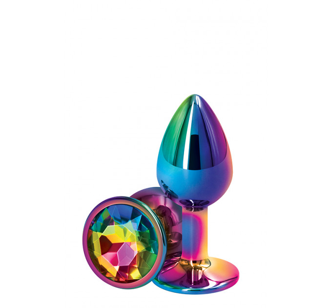 Радужная анальная пробка REAR ASSETS RAINBOW, S