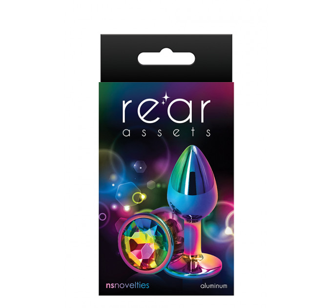 Радужная анальная пробка REAR ASSETS RAINBOW, S