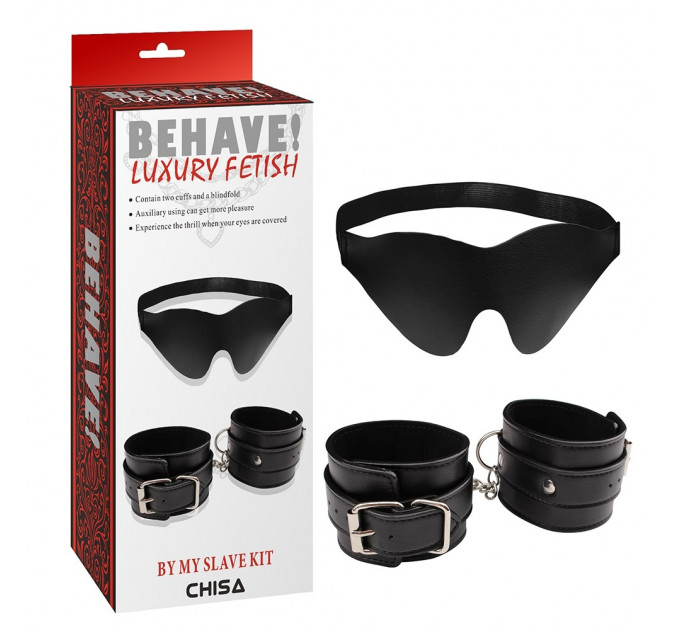 Набор для БДСМ маска и наручники Chisa Behave Luxury Fetish черный