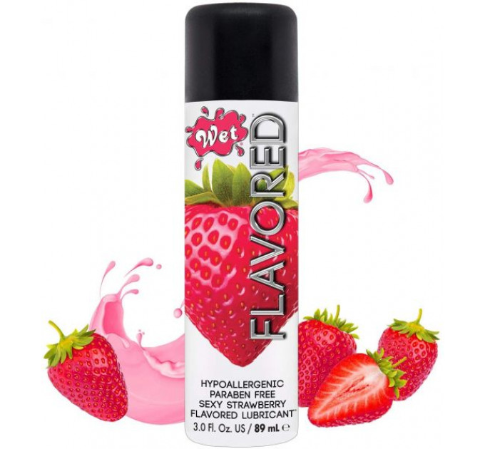 ПРОБНИК/Лубрикант Wet Flavored Sexy Strawberry (сочная клубника) 10 мл