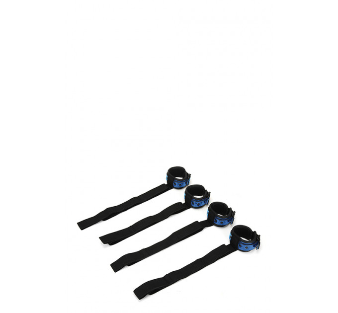 Набір БДСМ для ліжка WHIPSMART DIAMOND BED RESTRAIN KIT BLUE