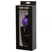 F61409 Кляп з екошкіри Loveshop Latex BREATHABLE BALL Gag PURPLE