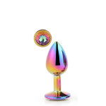 Dt21782 Райдужна анальна пробка GLEAMING LOVE MULTICOLOUR PLUG MEDIUM