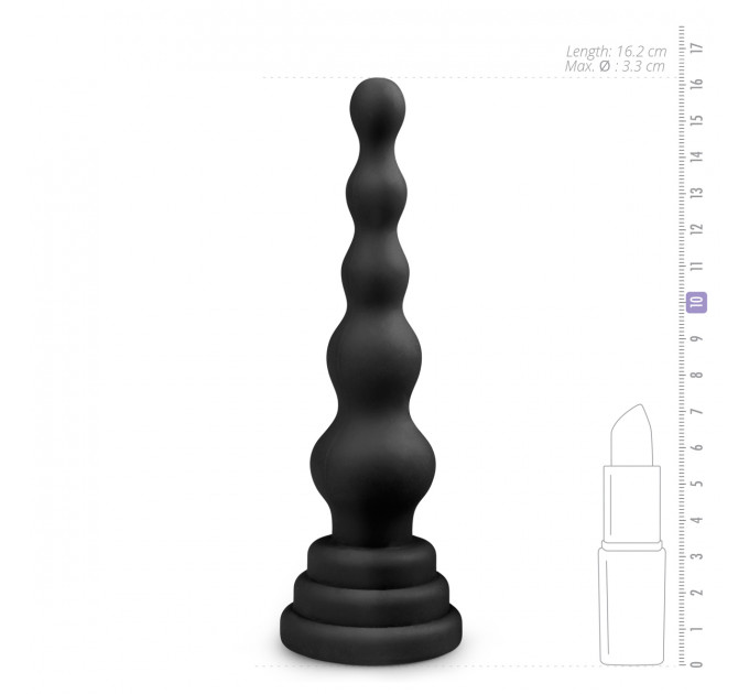 Анальная елка силикон Easy Toys Beaded Cone черная, 16.5 см