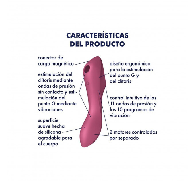 Двойной вибратор с вакуумной стимуляцией Satisfyer Curvy Trinity 3, розовый