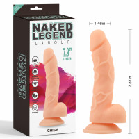 Фаллоимитатор на присоске Chisa Naked Legend Labour 7.9, бежевый