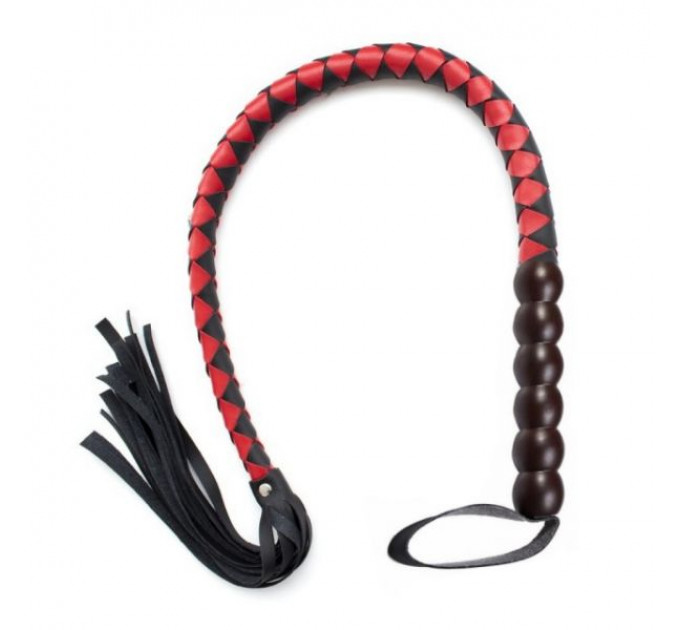 Флоггер DS Fetish Mahogany flogger black/red