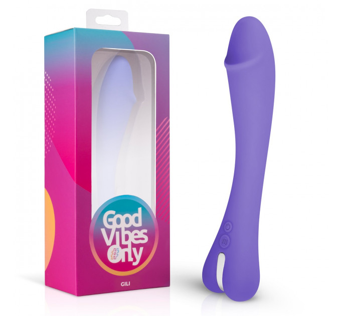 Вибратор для точки G Gili Good Vibes Only, силиконовый, фиолетовый, 22 см х 3.8 см