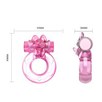 Кільце ерекційне з вібрацією Baile bunny, рожеве, 1.5 см
